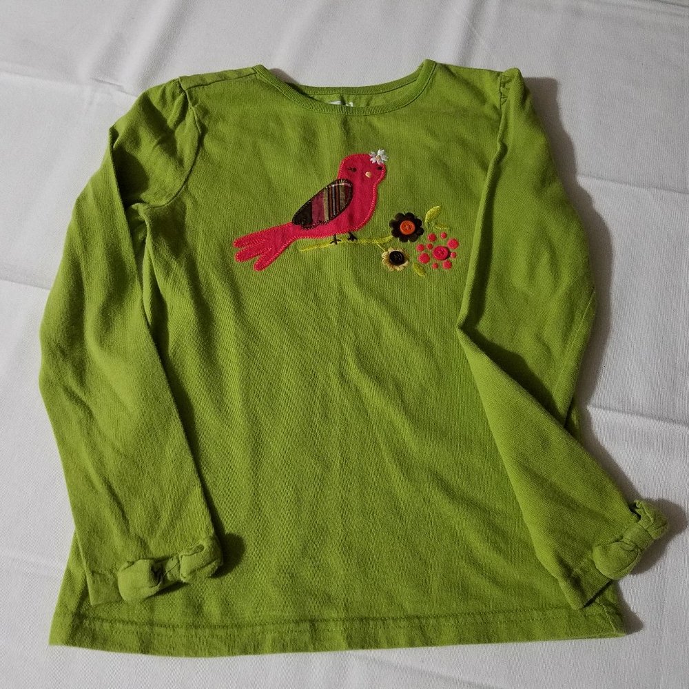 Crazy 8 Hello Fall size 7-8 Bow sleeve Bird Shirt GUC